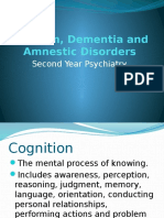 Psychiatry - Delirium, Dementia and Amnestic Disorders (DR - Sundiang)