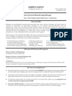 Manufacturing Manager CV