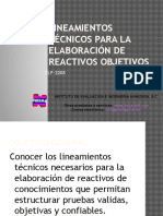 Lineamientos Técnicos para La Elaboración de REACTIVOS ObjetivOs