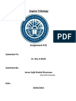 Engine Tribology: Assignment # 01