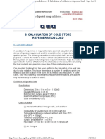 Calculation of Cold Store Refrigeration Load