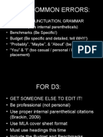 Most Common Errors