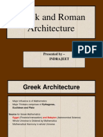 Greek and Roman Architecture: Presented by - Indrajeet