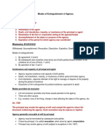 Modes of Extinguishment of Agency