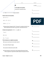 Chapter 6-7 Take Home Test Expressions and Equations