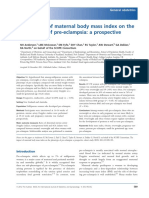 The Impact of Maternal Body Mass Index On The Phenotype of Pre-Eclampsia: A Prospective Cohort Study