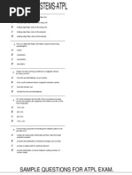 Sample Questions For Atpl Exam.: A B C D