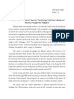 A Critique Paper On The Journal "Impacts of Units Pricing of Solid Waste Collection and Disposal in Olongapo City, Philippines"