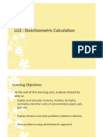 LU2 Stoichiometry Calculation