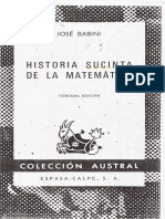 Historia Sucinta de La Matemática. José Babini.