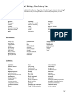 Ap Biology Vocabulary List