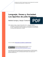 Natalia Suniga y Sergio Tonkonoff (2012) - Lenguaje, Deseo y Sociedad. Los Aportes de Julia Kristeva