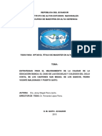 Mejoramiento de La Calidad de La Educaciona Basica Ecuador 2010