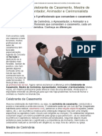 Diferença Entre Celebrante de Casamento, Mestre de Cerimônia, Cerimonialista e Outros