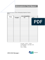 Atmospheric Test Report: Time Air Composition Oxygen Co H S