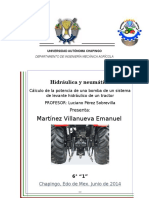 Calculo de Bomba de Sistema Hidraulico