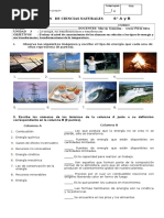 Prueba Tipos de Energia Sextos A y B Energia Final