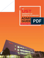 Admission Guidelines For Fall '16 at UST