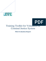 Training Toolkit For Volunteers in Criminal Justice System Pilot Evaluation Report