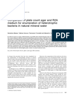 Comparison of Plate Count Agar and R2A Medium For Enumeration of Heterotrophic Bacteria in Natural Mineral Water