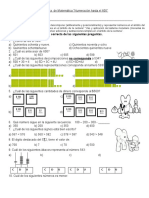 Evaluación de Matemática Números Hasta El 699