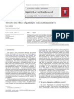 Management Accounting Research: The Roles and Effects of Paradigms in Accounting Research