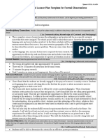 Danielson Aligned Lesson Plan Template For Formal Observations