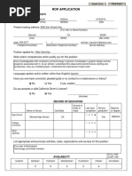 Rop Job Application With Availability - Fillable For Website