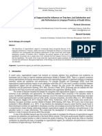 Organisational Support and Its Influence On Teachers Job Satisfaction and Job Performance in Limpopo Province of South Africa