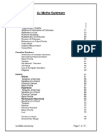 HSC 4 Unit Extension 2 Mathematics Dot Point Outline