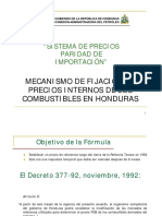 Formula de Precios para Combustibles 2012 Honduras