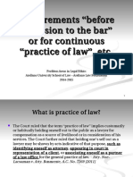 AA 1. Requirements Before Admission To The Bar or Practice of Law