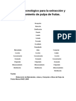 Esquema Tecnológico para La Extracción y Procesamiento de Pulpa de Frutas