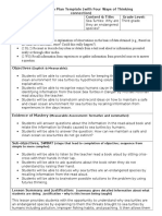 Inquiry Lesson Plan Template (With Four Ways of Thinking Connection) Teacher: Content & Title: Grade Level