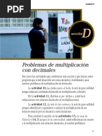 Problemas de Multiplicacion de Decimales PDF