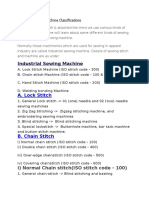 Industrial Sewing Machine Classifications