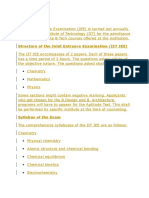 Structure of The Joint Entrance Examination (IIT JEE)