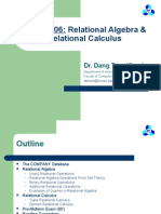 Lecture 06: Relational Algebra & Relational Calculus: Dr. Dang Tran Khanh