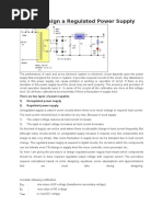 How To Design A Regulated Power Supply