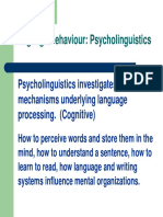 Language Behaviour: Psycholinguistics