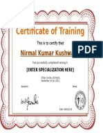 Certificate of Training: Nirmal Kumar Kushwaha