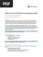 Data Science and Machine Learning Essentials: Lab 4A - Working With Regression Models