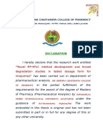 Sri Krishna Chaithanya College of Pharmacy: "Novel RP-HPLC Method Development and Forced