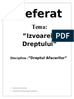 Referat La Dreptul Afacerilor (Izvoarele Dreptului