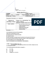 Prueba Sumativa 1 Química Primeo Medio A Y B.números Cuánticos-Modelo de Bohr