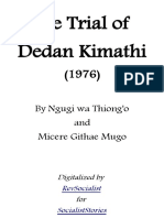 The Trial of Dedan Kimathi Ngugi Wa Thiongo