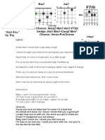 Verse/ Chorus: Gmaj7-Bm7-Am7-F7 (9) Bridge: Am7-Bm7-Cmaj7-Bm7 Chorus: Verse-Prechorus