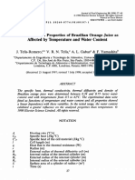 Thermophysical Properties of Orange Juice