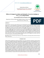 Effects of Changes in Volume and Intensity of Exercise Training On VO in Young Females