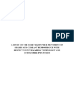 Price Movement of Shares and Company Performance With Respect To Information Technology and Automobile Industries